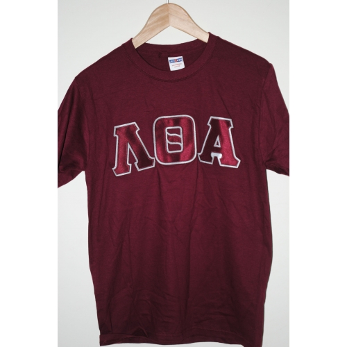 Crossing T-shirts Burgundy with 4 sewn on Letters