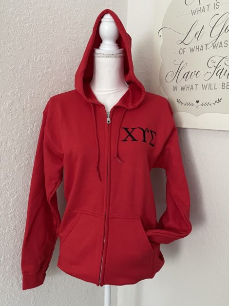 Chi Upsilon Sigma Zipper Hoodie with embroidery
