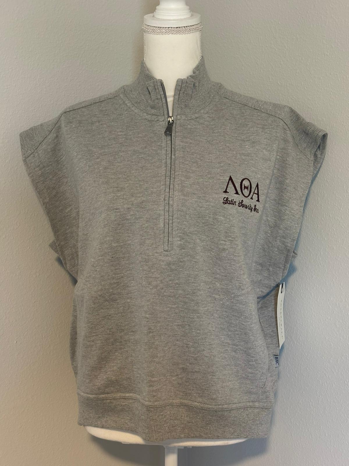 Women’s French Terry Half-Zip Short Sleeve Sweatshirt